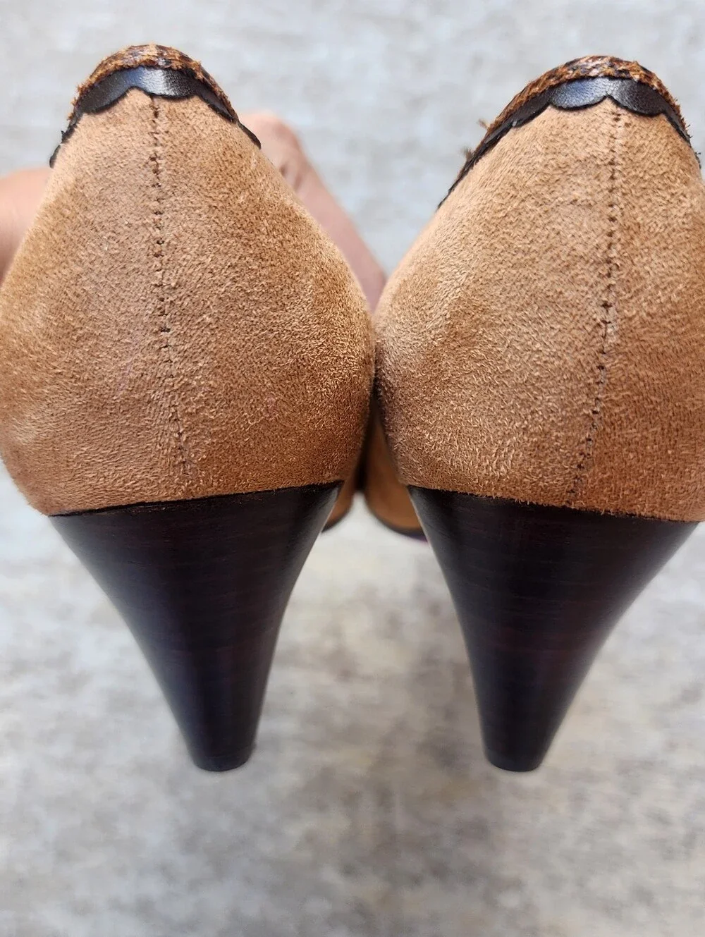 Poetic License London Pointed Toe Block Heel Textile Pumps Ruffle Bow, Sz 8